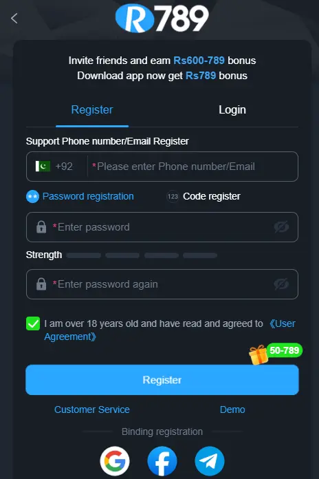 r789 game register